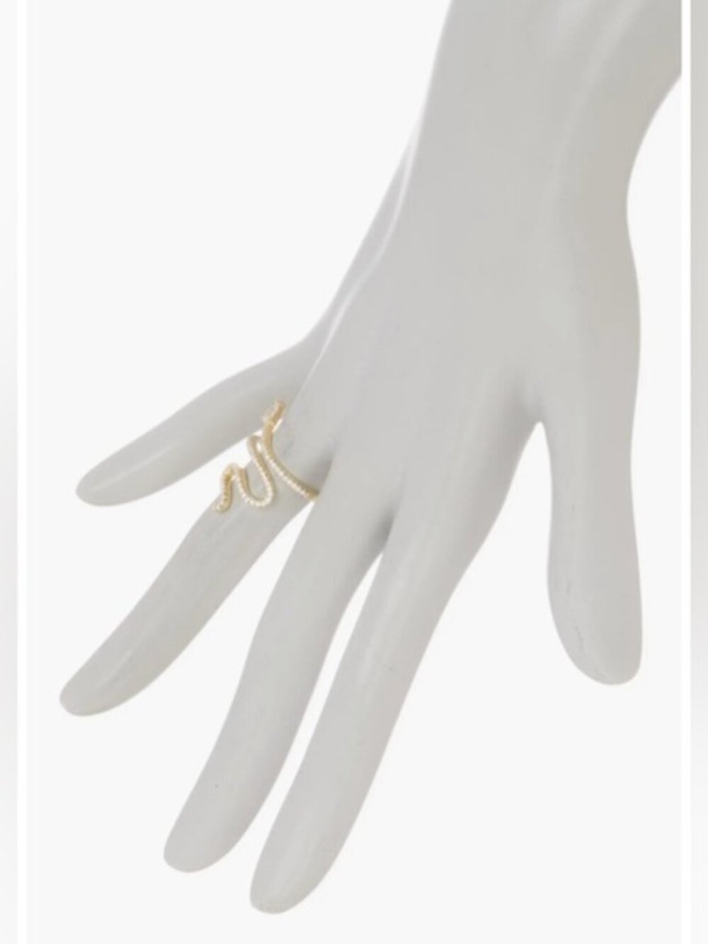 14K Gold Plated Swarovski Crystal Accented‎ Winding Snake Ring Size 6 - Picture 2 of 8